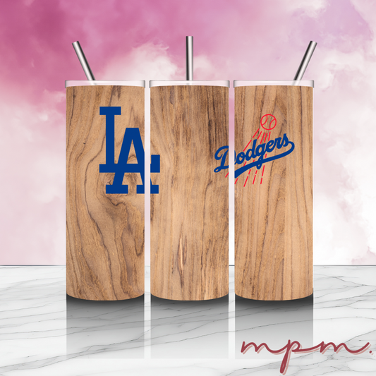 Dodgers Wooden Bat Steel Tumbler