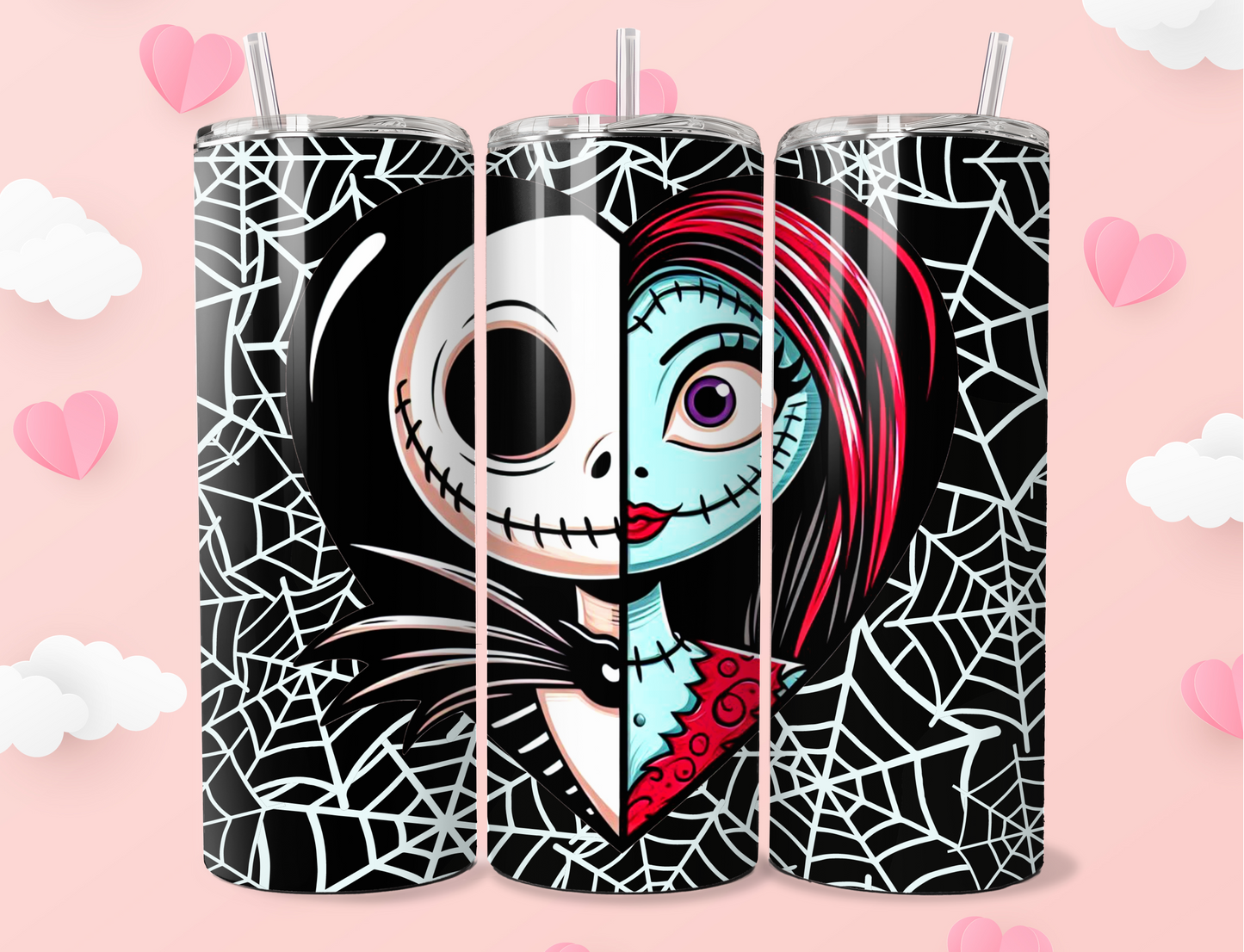 Tangled in Love Jack & Sally Steel Tumbler